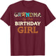 Grandma of The Birthday Girl Highland Cow Print First Bday T-Shirt - T-Shirt | Maroon