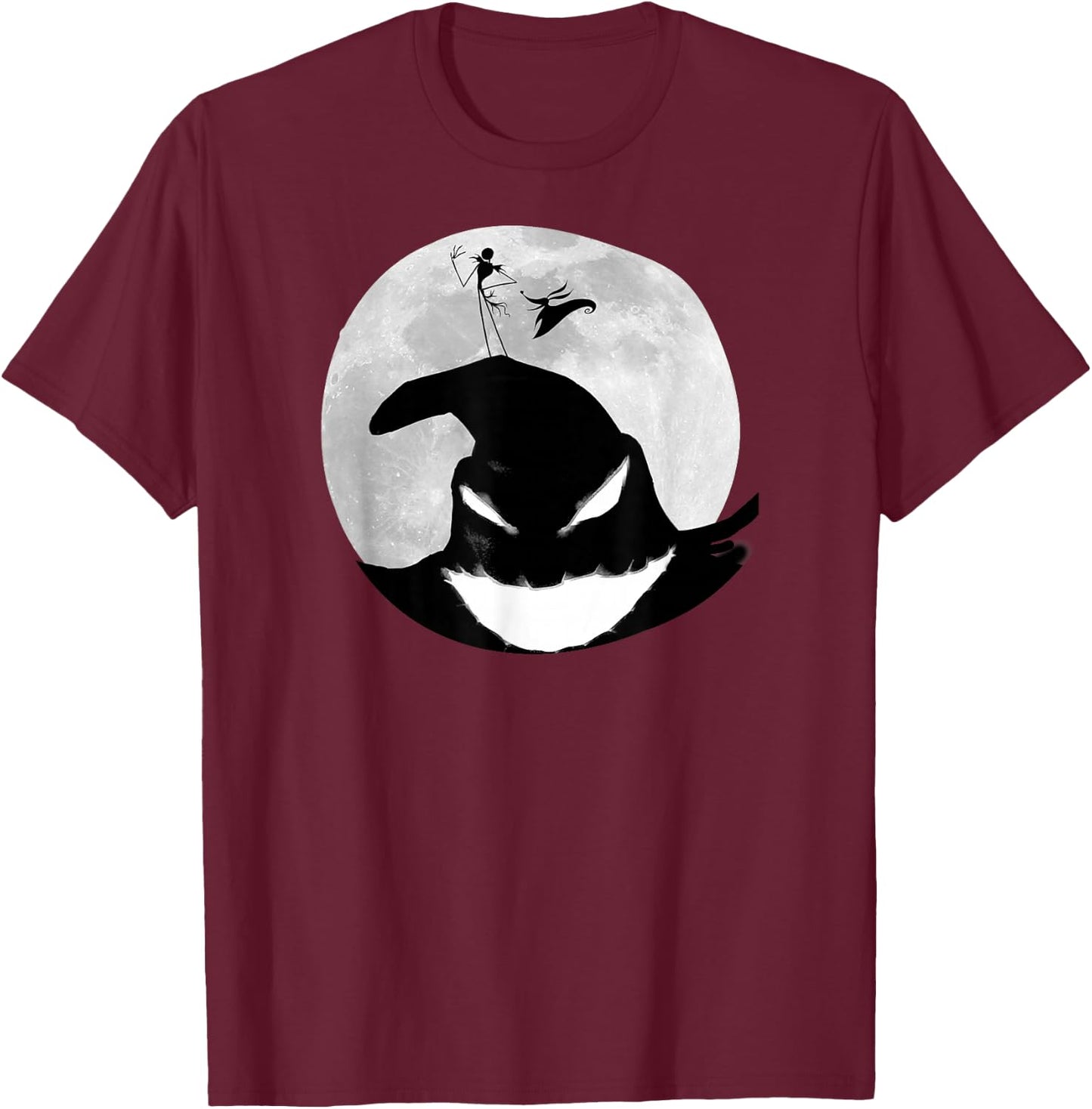 The Nightmare Before Christmas - Oogie Boogie Moon T-Shirt - T-Shirt | Maroon