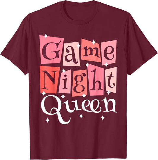 Girl Game Night Daughter Family Board Game Night T-Shirt - T-Shirt | Maroon