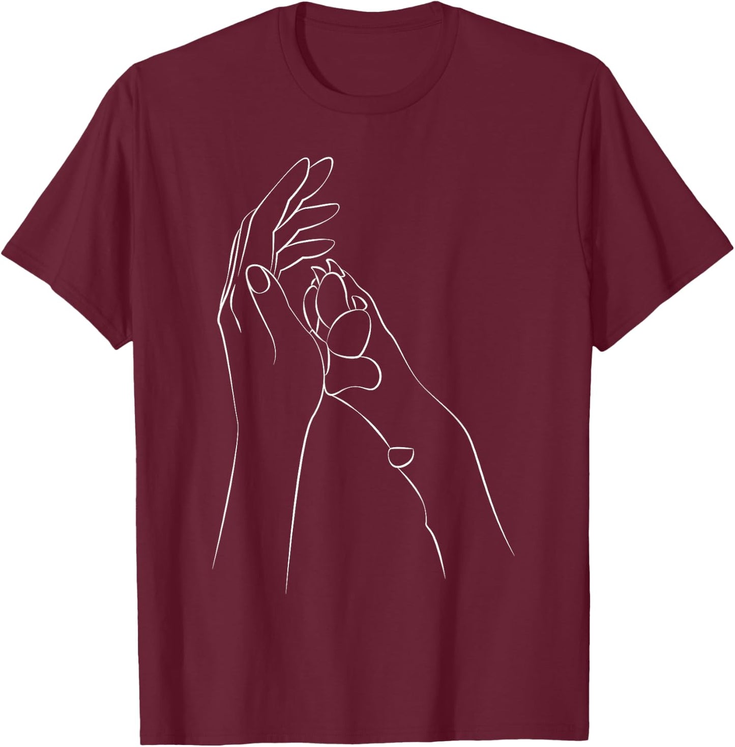 Pfote Menschenhand Hund Hunde Hundeliebhaber Hundebesitzer T-Shirt - T-Shirt | Maroon