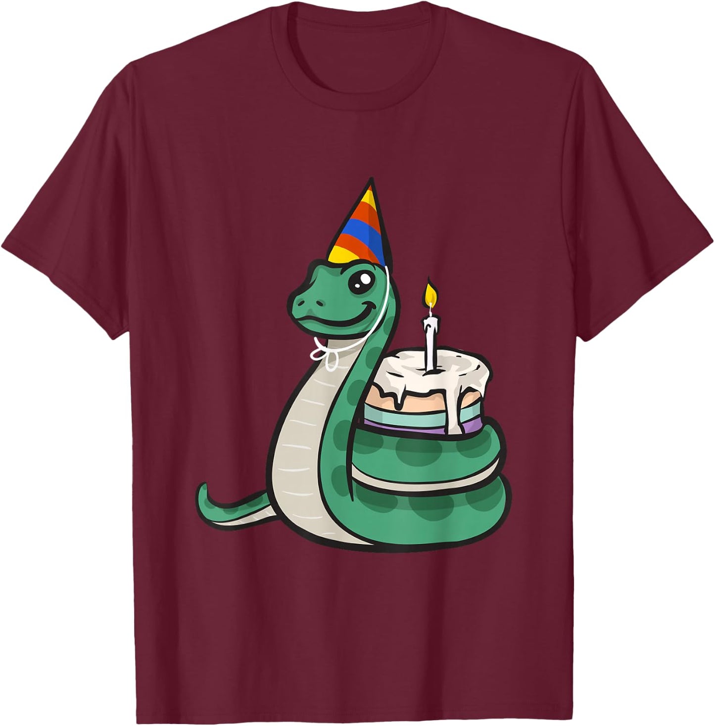 Kids Snake Birthday Snake T-Shirt - T-Shirt | Maroon