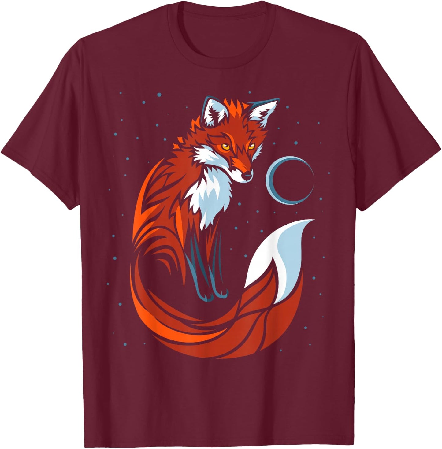 Tribal Tail Fox Graphic Design T-Shirt - T-Shirt | Maroon