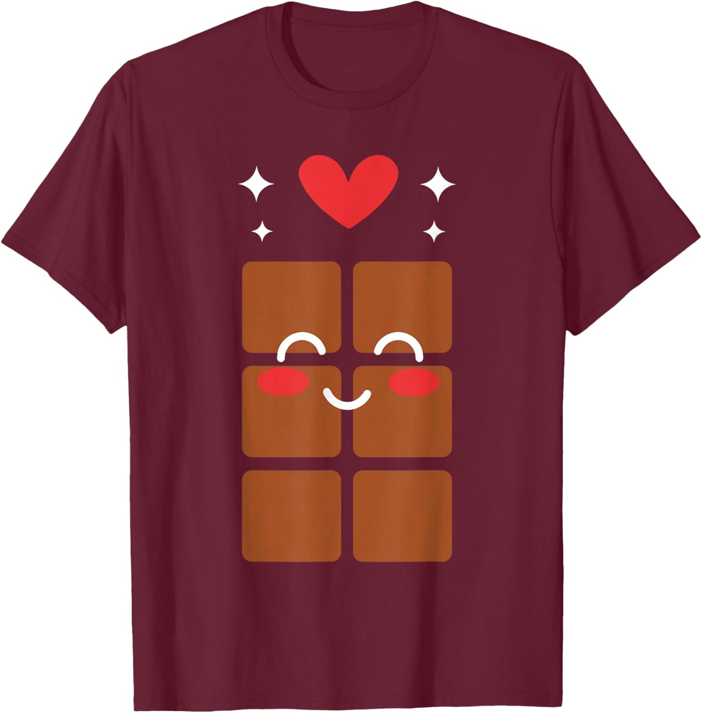 Humor Chocolate Cute Cake Simple Chocolate Tablet , Black, S T-Shirt - T-Shirt | Maroon
