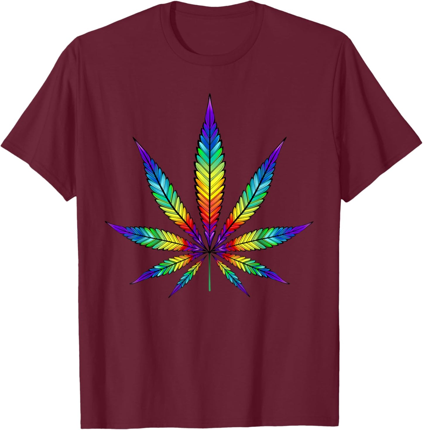 Tie Dye Cannabis Weed 420 Marijuana Leaf Lovers Men Women T-Shirt - T-Shirt | Maroon