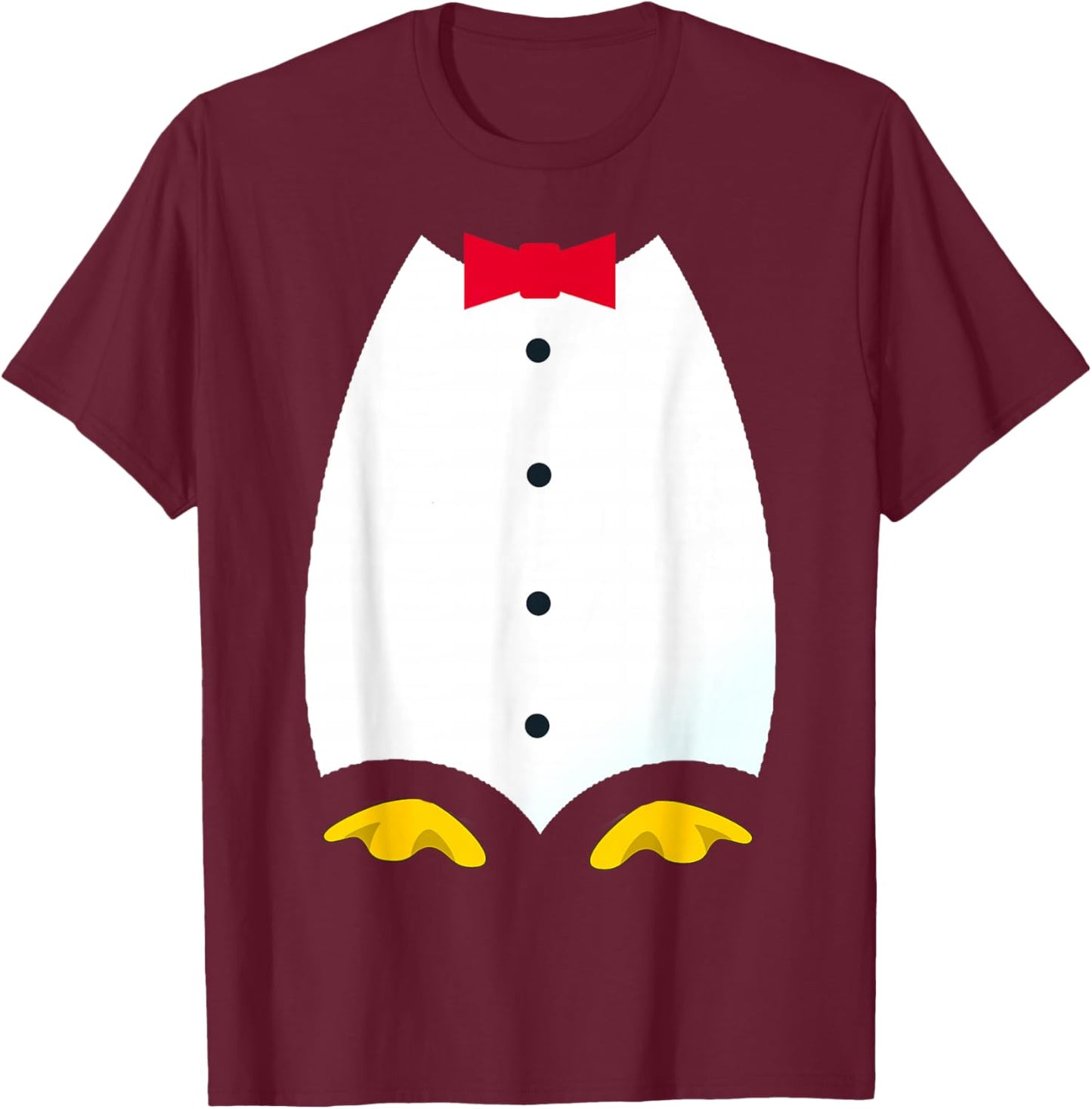 Penguin Tuxedo Costume T Shirt T-Shirt - T-Shirt | Maroon