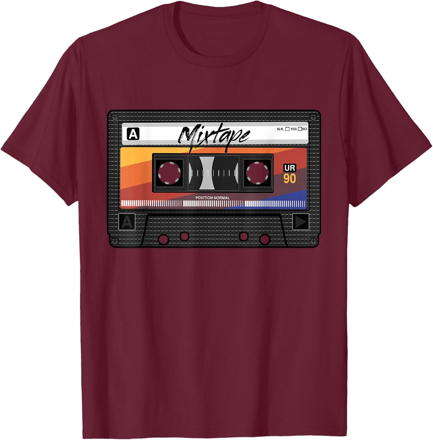Mixtape Cassette 90s Party 80s Retro Music Tape , black T-Shirt - T-Shirt | Maroon