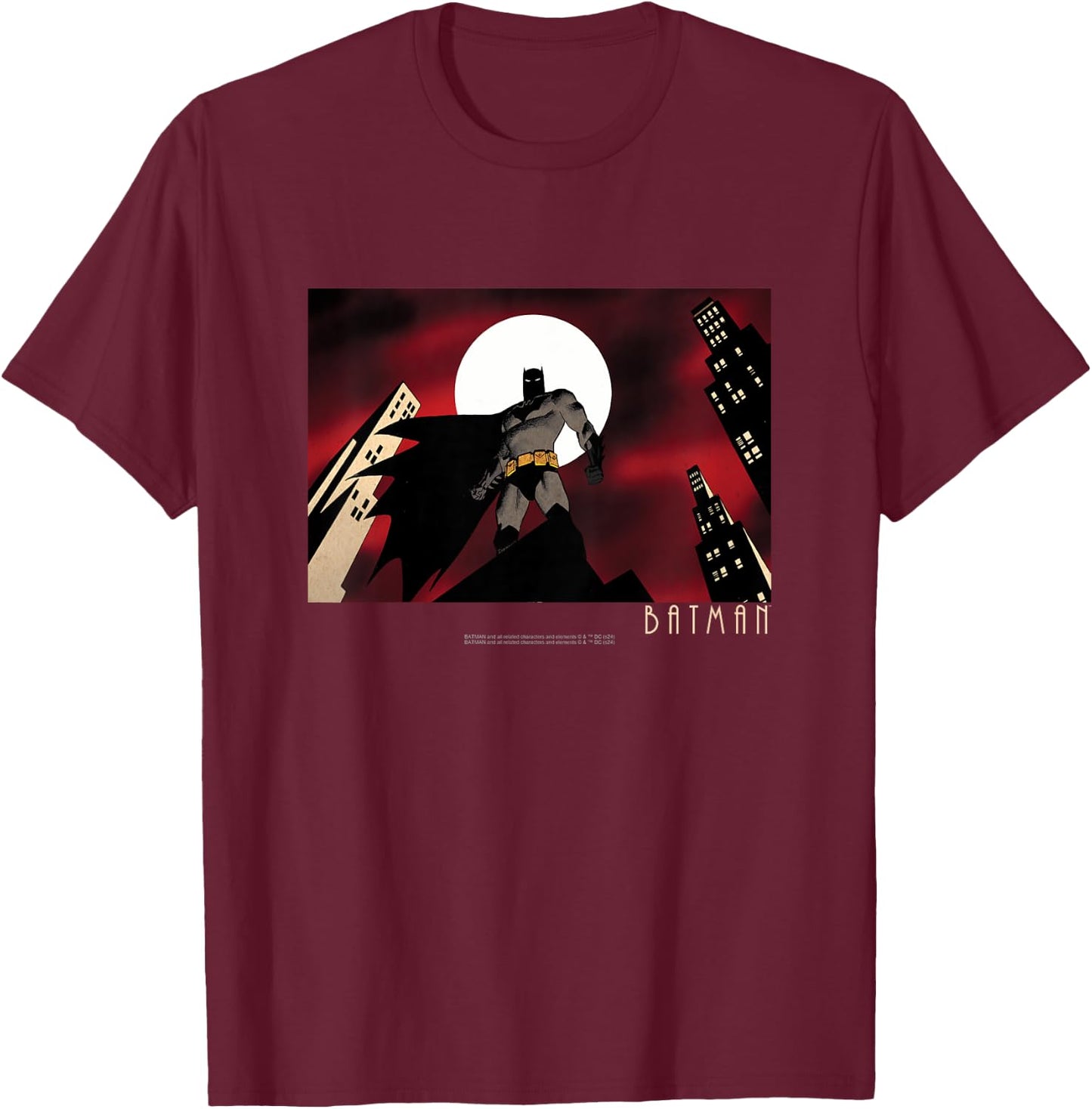 Kids Batman Red Sky Landscape Camiseta , Black, 2 T-Shirt - T-Shirt | Maroon