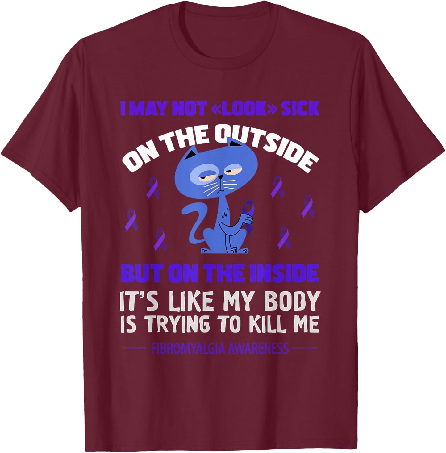 Fibromyalgia Awareness T-Shirt - T-Shirt | Maroon