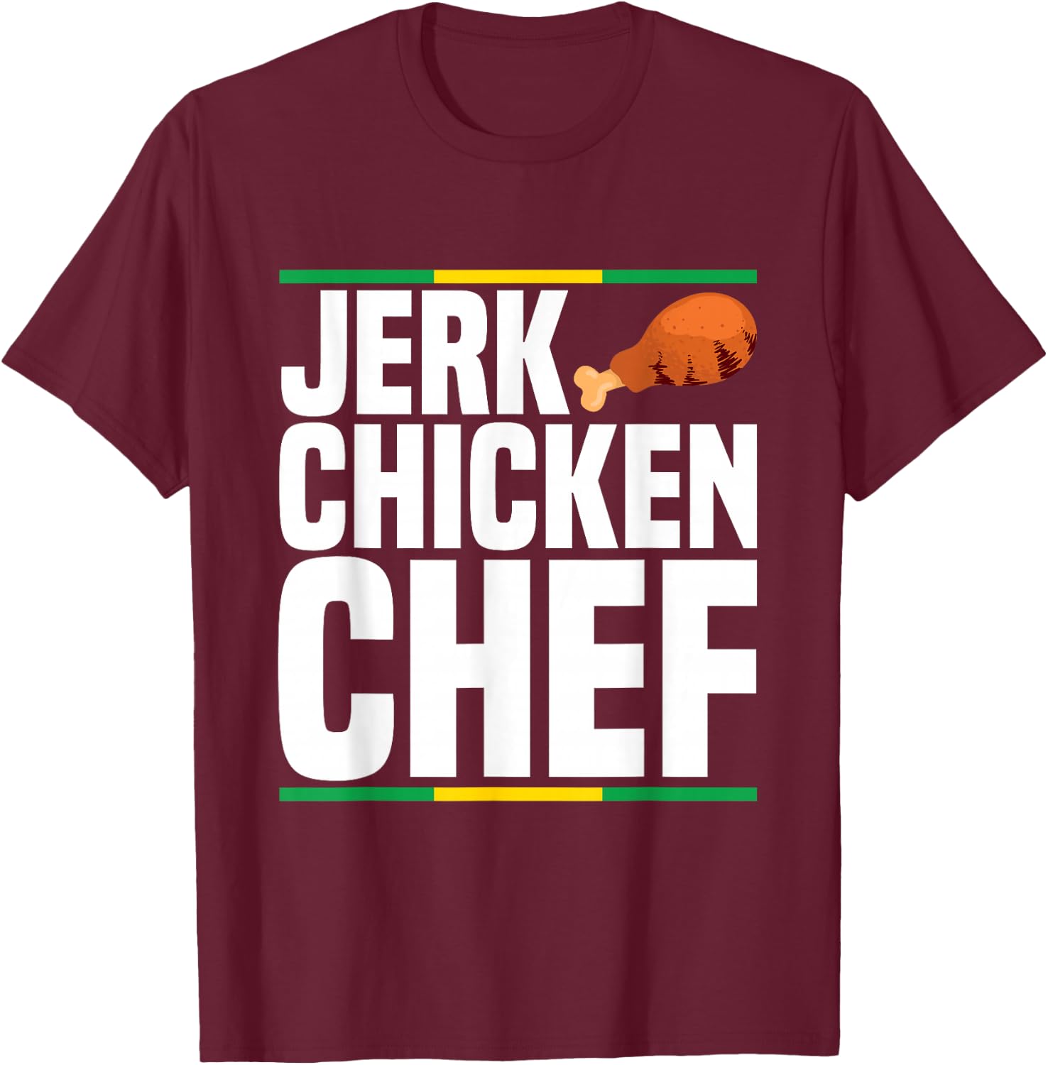 Jerk chicken chef Design for a Jerk Chicken chef T-Shirt - T-Shirt | Maroon