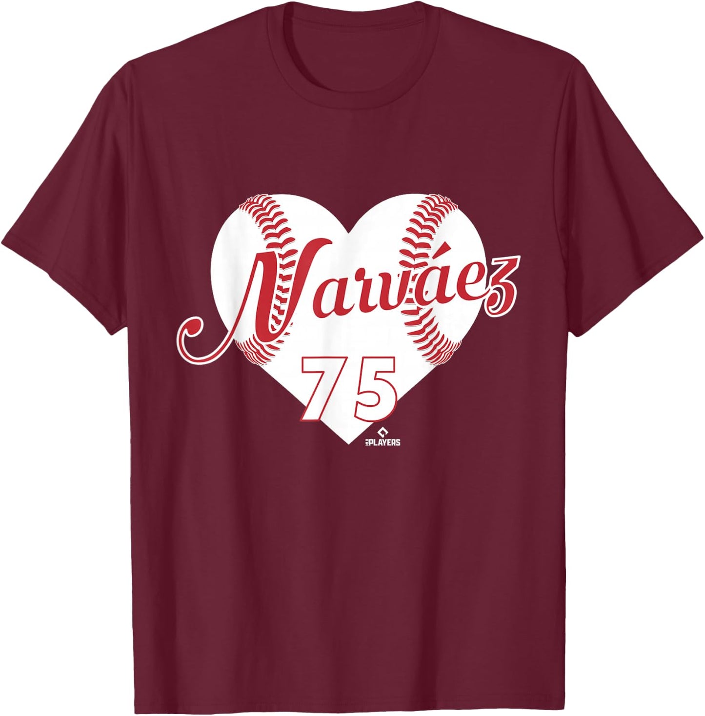 Baseball Heart Carlos Narvaez Boston Baseball MLBPA T-Shirt - T-Shirt | Maroon