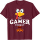 Thanksgiving The Gamer Turkey Pajama T-Shirt - T-Shirt | Maroon