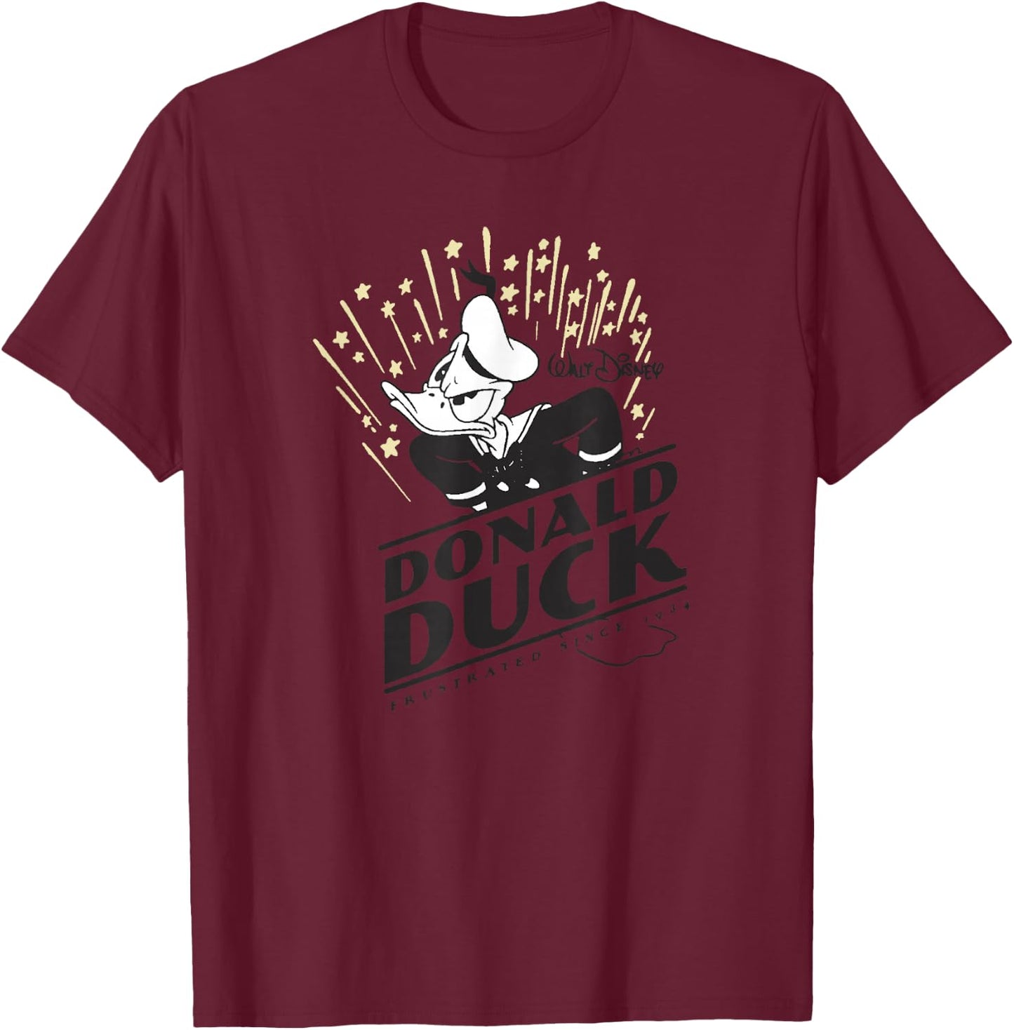 Disney Mickey And Friends Donald Duck Frustrated 1934 Logo T-Shirt - T-Shirt | Maroon