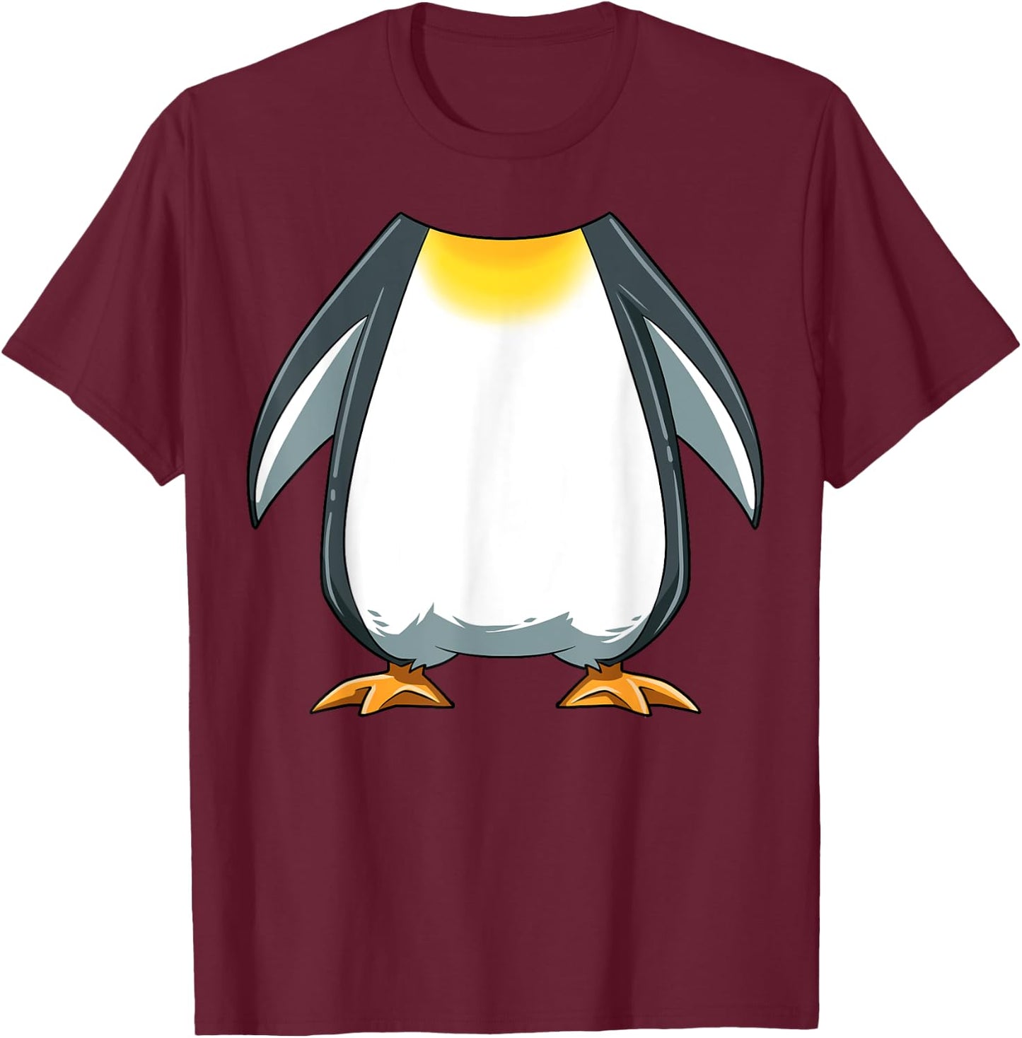 Funny Penguin Costume Penguin Body Headless Penguin Costume T-Shirt - T-Shirt | Maroon
