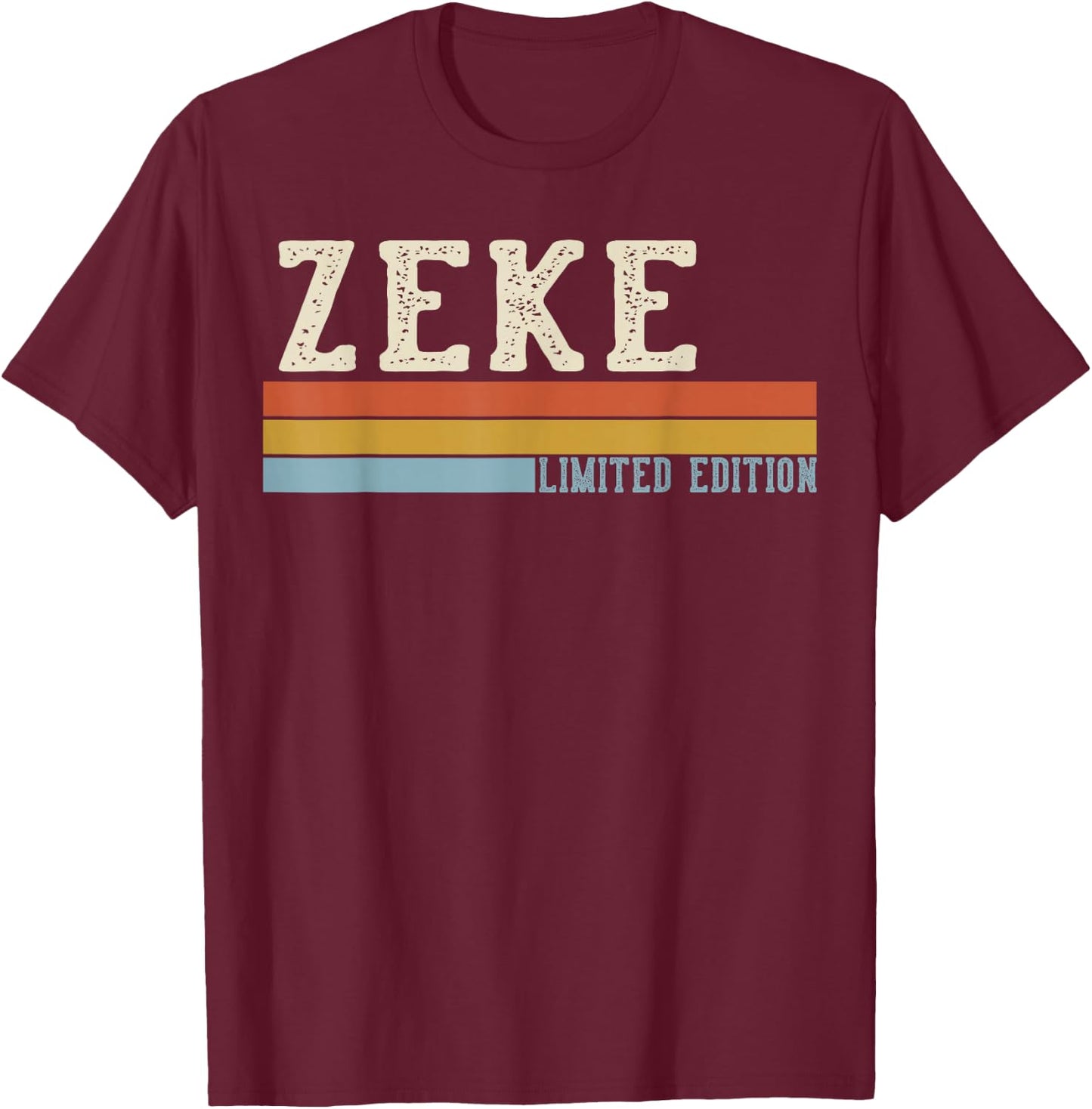 ZEKE Retro Vintage Men Kids Boys First Name T-Shirt - T-Shirt | Maroon