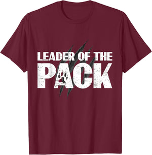Wolf Pack Gift design | Leader of The Pack Paw Print design T-Shirt - T-Shirt | Maroon