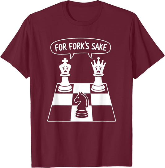 Chess Player Shirt Women Funny Chess Fork T-Shirt - T-Shirt | Maroon