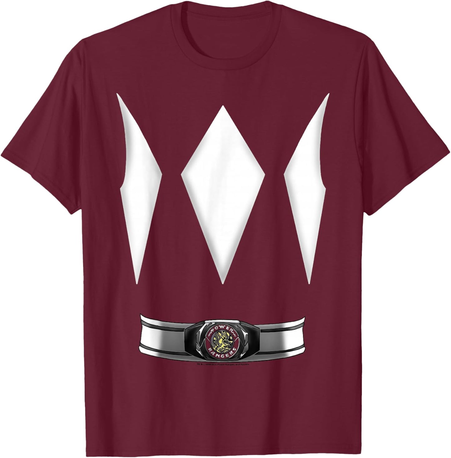 Power Rangers Halloween Blue Ranger Costume T-Shirt - T-Shirt | Maroon