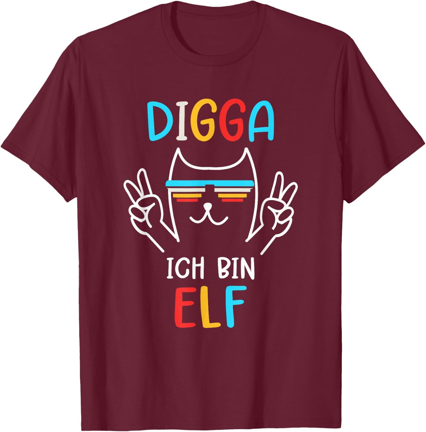 11 Jahre Geburtstag Junge Digga Ich Bin Elf T-Shirt - T-Shirt | Maroon