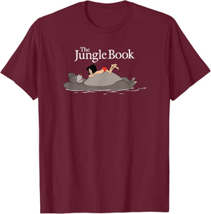 Disney The Jungle Book Mowgli & Baloo River Float Poster T-Shirt - T-Shirt | Maroon