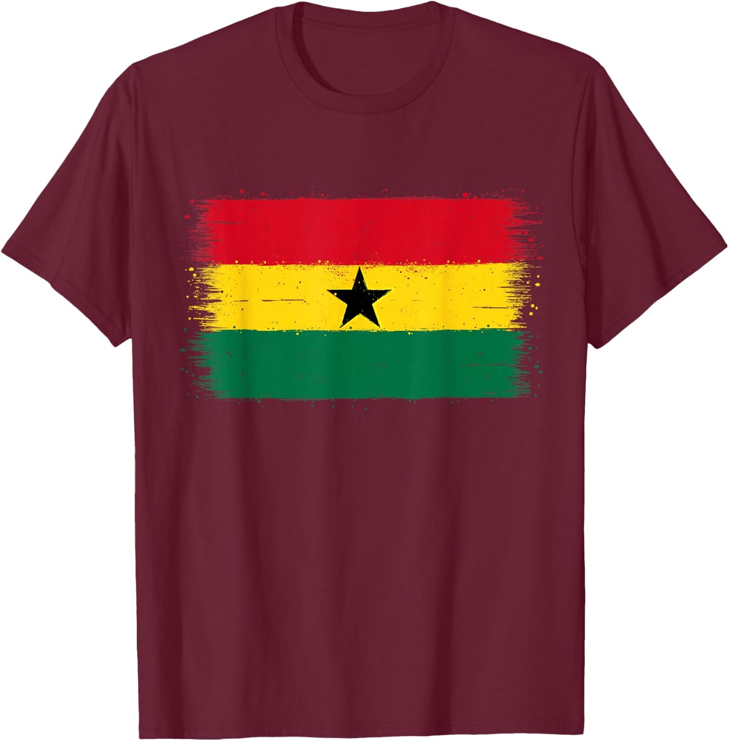 Proud Ghanaians or Half Ghanaian? A Cool Vintage Ghana Flag T-Shirt - T-Shirt | Maroon