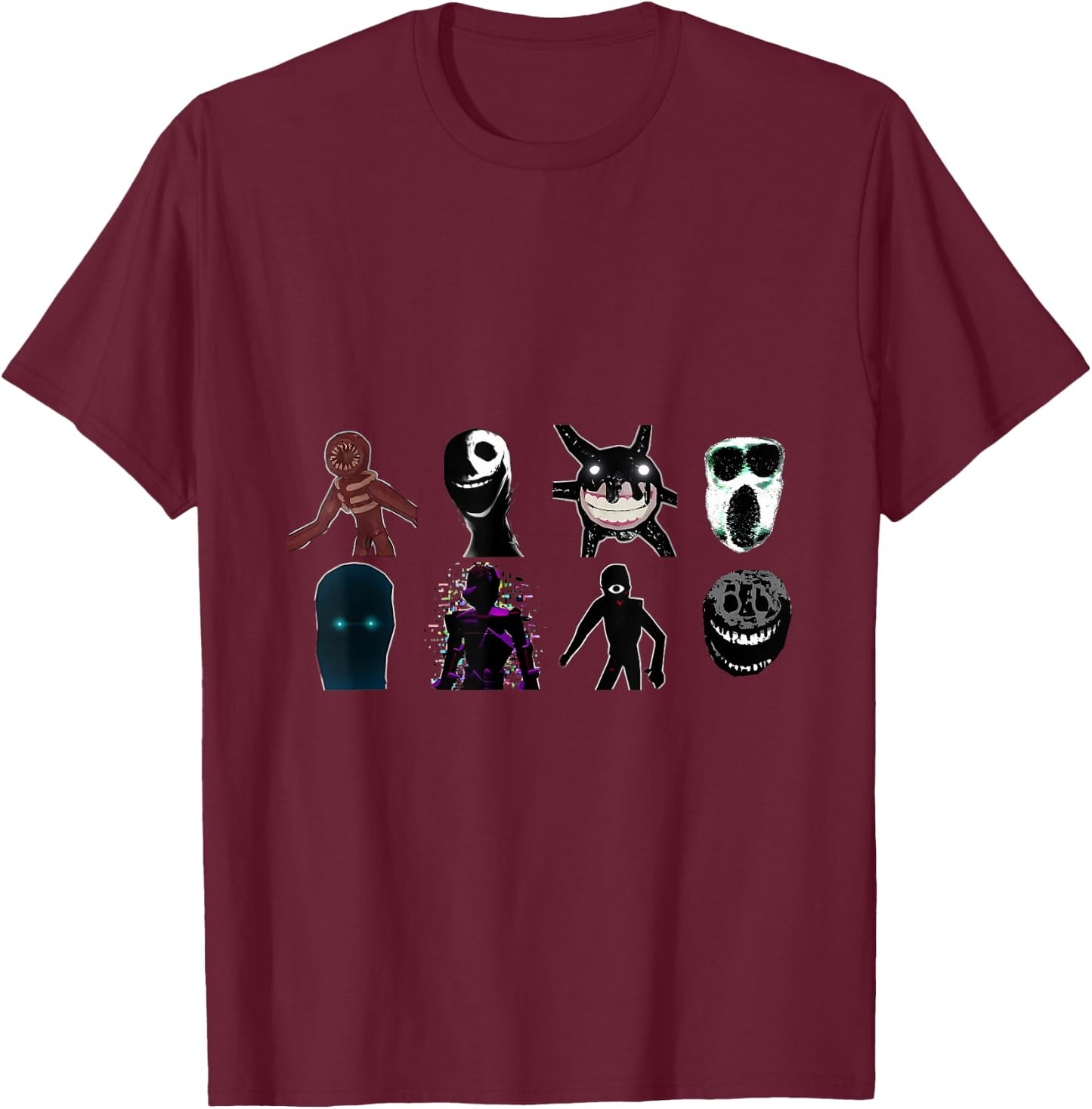 Doors Monsters - Game Doors T-Shirt - T-Shirt | Maroon
