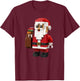 Christmas Builder Block Brick Building Santa Face Kids Boys T-Shirt - T-Shirt | Maroon