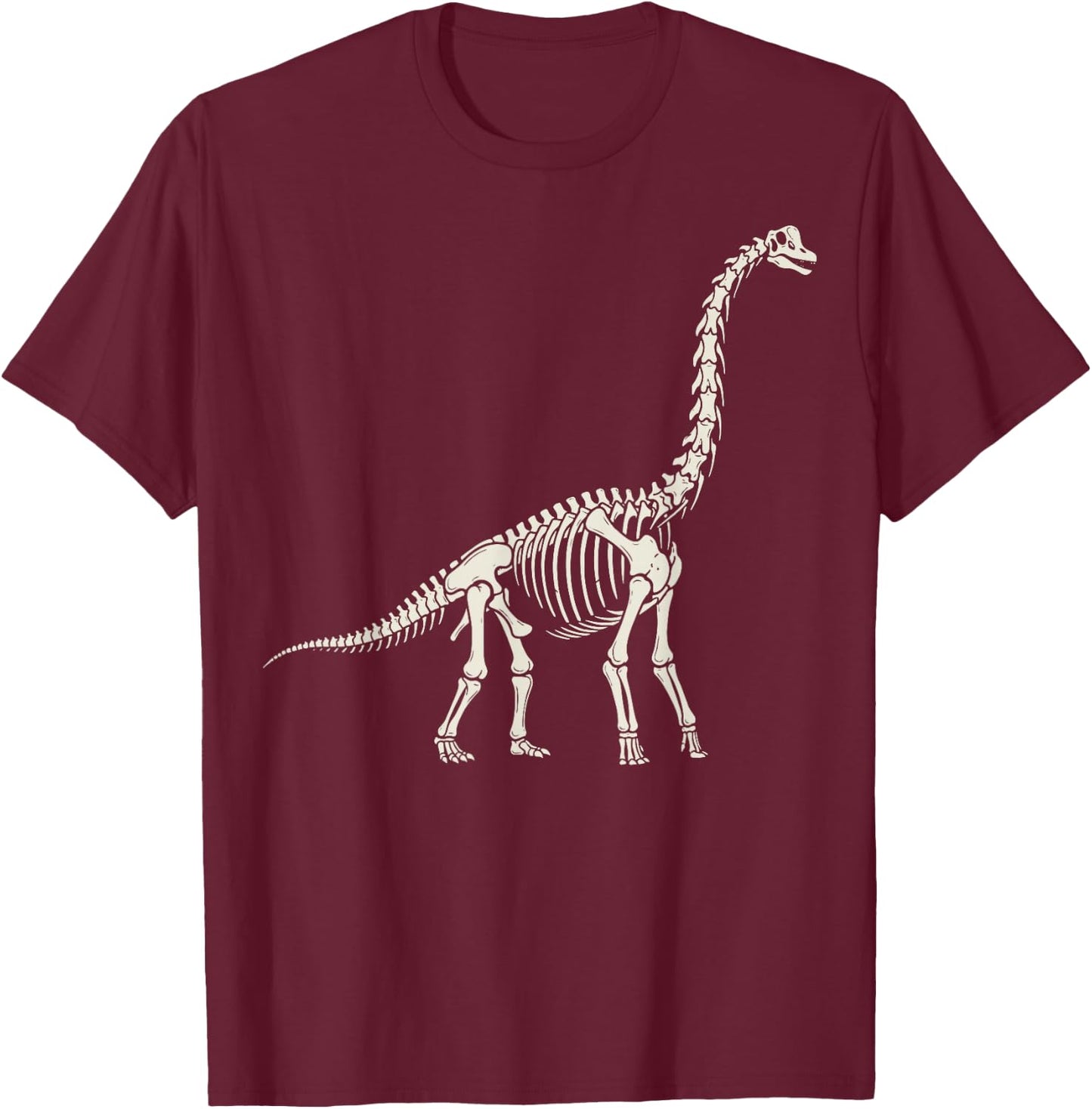 Brachiosaurus Skeleton Bones Museum T-Shirt - T-Shirt | Maroon