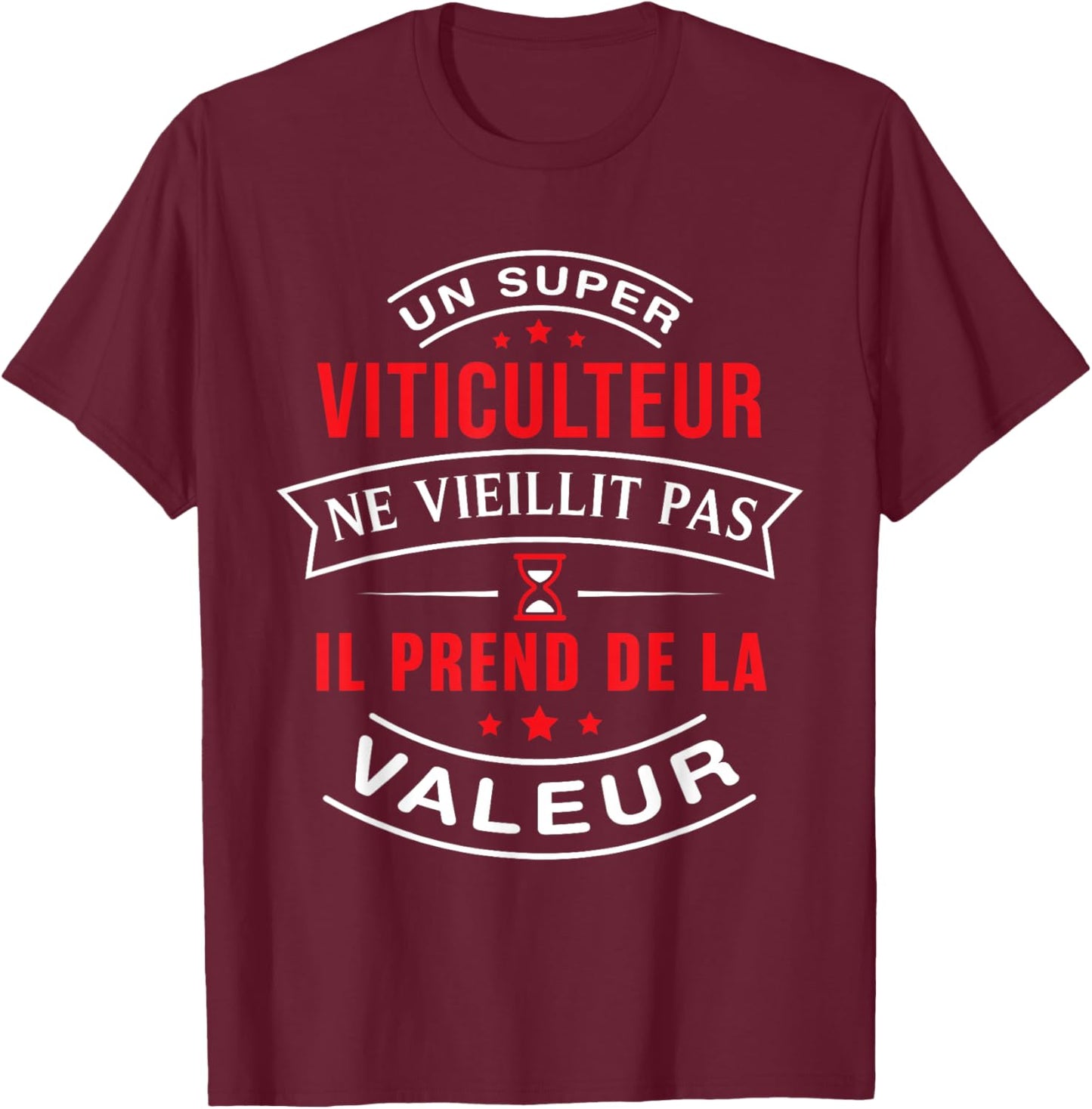 A Super Winemaker Does Not Age Gift Winemaker , Black, S T-Shirt - T-Shirt | Maroon