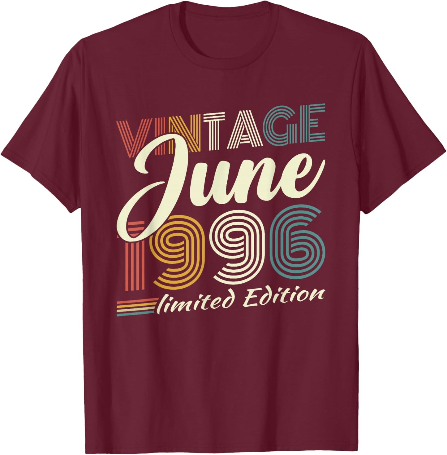 Vintage Juin 1996 Cadeau Anniversaire 30 Ans Hommes Femmes T-Shirt - T-Shirt | Maroon