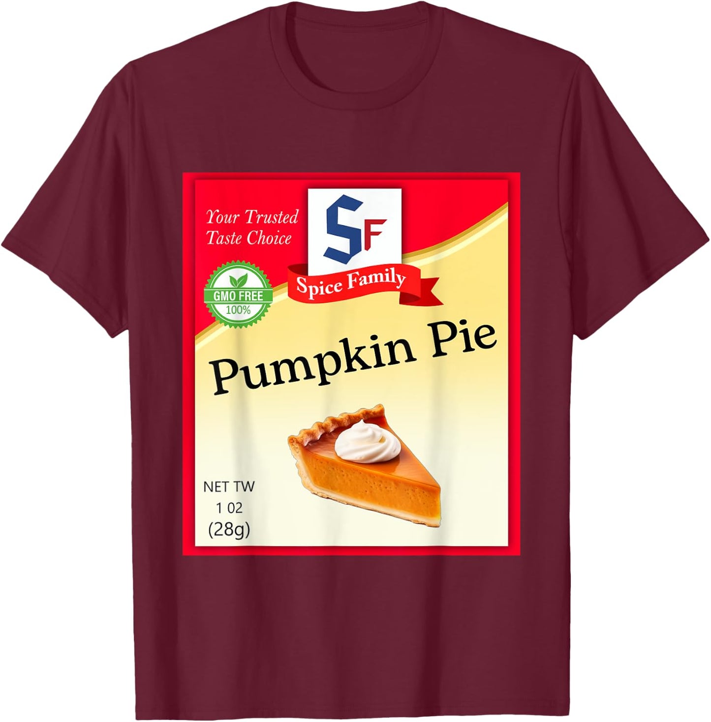 Pumpkin Pie Condiment Costume Holiday Spice Costumes T-Shirt - T-Shirt | Maroon