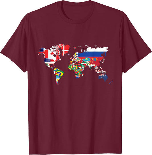 Alle Länder Flaggen der Welt 287 Flag International T-Shirt - T-Shirt | Maroon