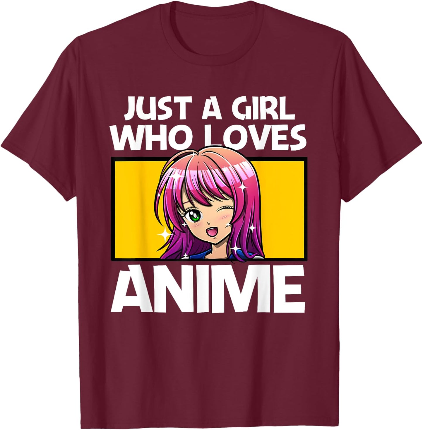 Anime Art Teen Girls Anime Merch Girl Anime Lovers T-Shirt - T-Shirt | Maroon