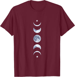 Moon Phase Lunar Cycle Astrology Celestial Astronomy Gift T-Shirt - T-Shirt | Maroon