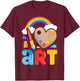 I Love Art Artist Painter Colorful Painting Gifts Kids Girls T-Shirt - T-Shirt | Maroon
