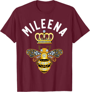 Mileena Name Mileena Birthday Gifts Queen Crown Bee Mileena T-Shirt - T-Shirt | Maroon