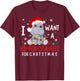I Want A Hippopotamus For Christmas Xmas Hippo for Kid Women T-Shirt - T-Shirt | Maroon