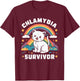 Chlamydia Survivor , Black, S T-Shirt - T-Shirt | Maroon