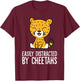 Easily Distracted By Cheetahs Funny Cheetah T-Shirt - T-Shirt | Maroon