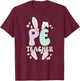 PE Teacher Easter Bunny Physical Education Easter Day T-Shirt - T-Shirt | Maroon