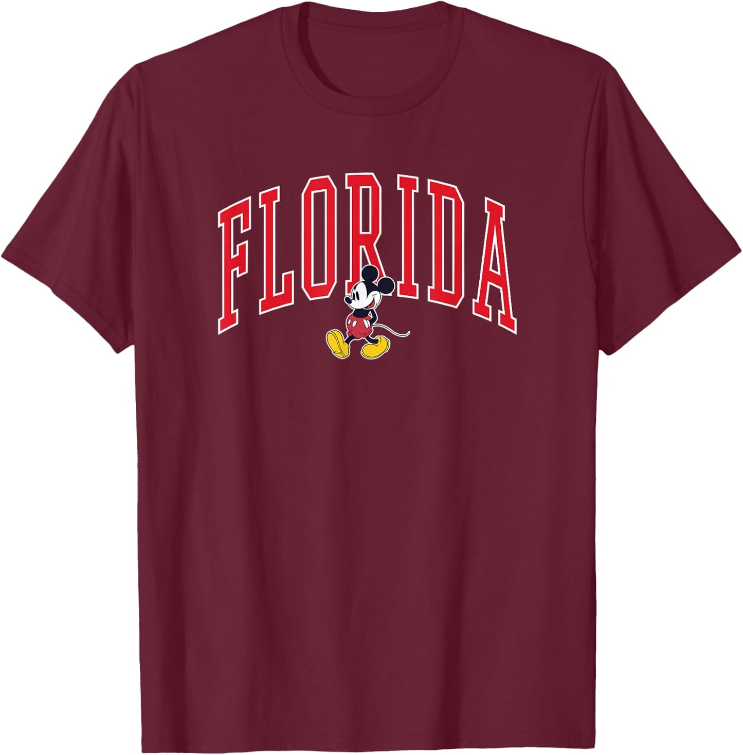 Disney Mickey Mouse Florida Red T-Shirt - T-Shirt | Maroon