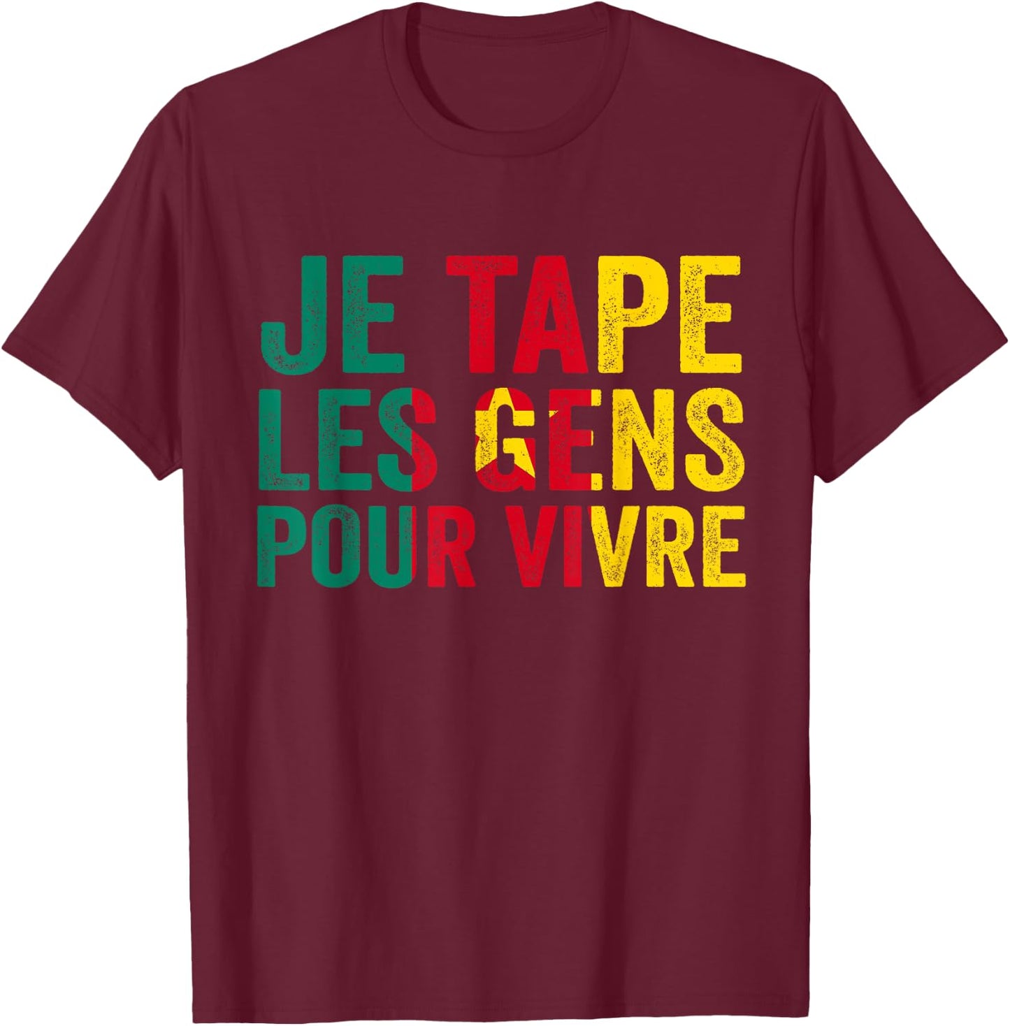 Drapeau Cameroun pour Camerounais MMA JJB Boxing Thai and Foot , Black, S T-Shirt - T-Shirt | Maroon