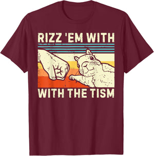 Rizz Em with The Tism Rizzler Joke Meme Rizzling Squirrel T-Shirt - T-Shirt | Maroon