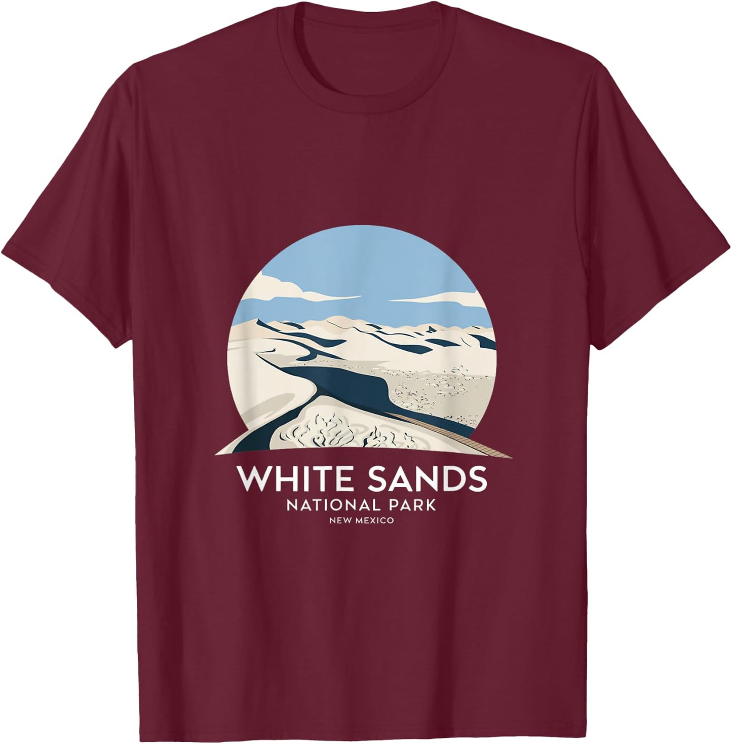 White Sands National Park New Mexico T-Shirt - T-Shirt | Maroon