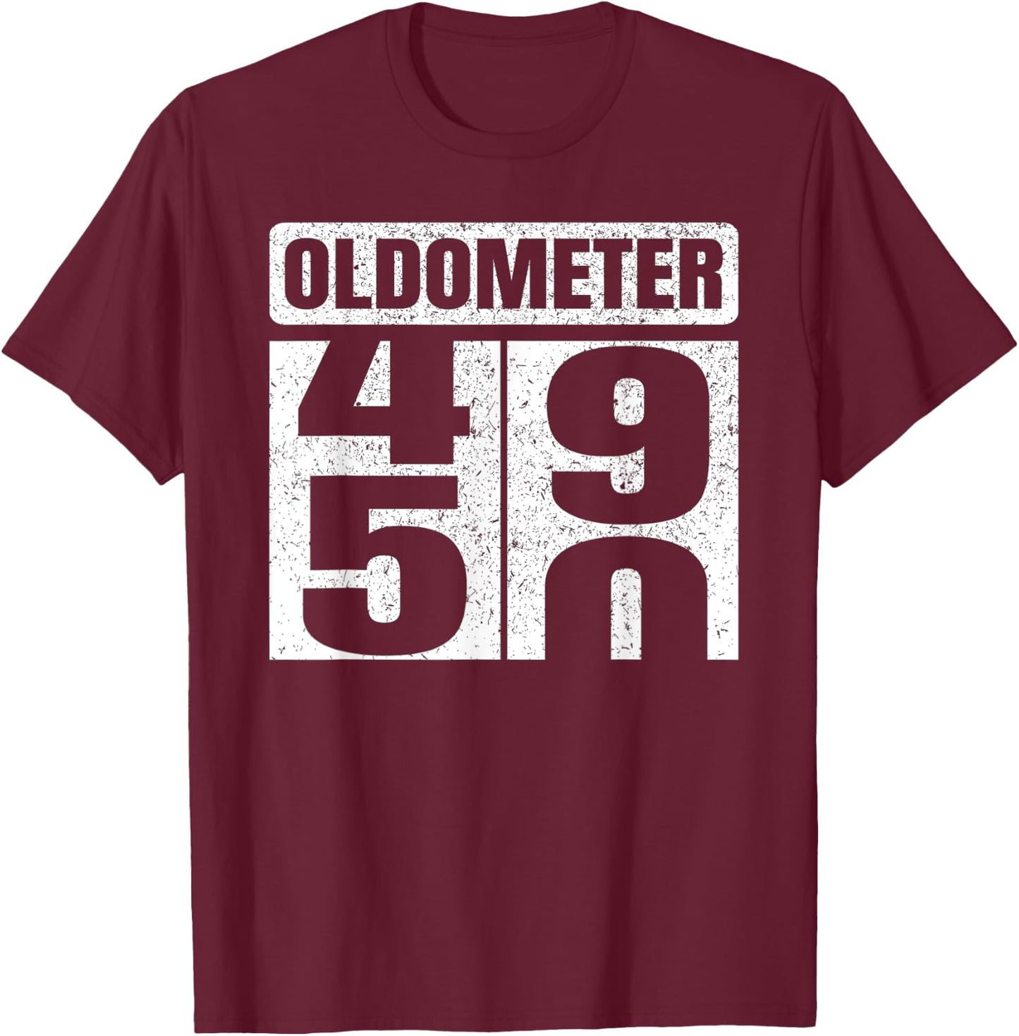 Oldometer 49-50 50th Birthday Funny Gifts Idea T-Shirt - T-Shirt | Maroon