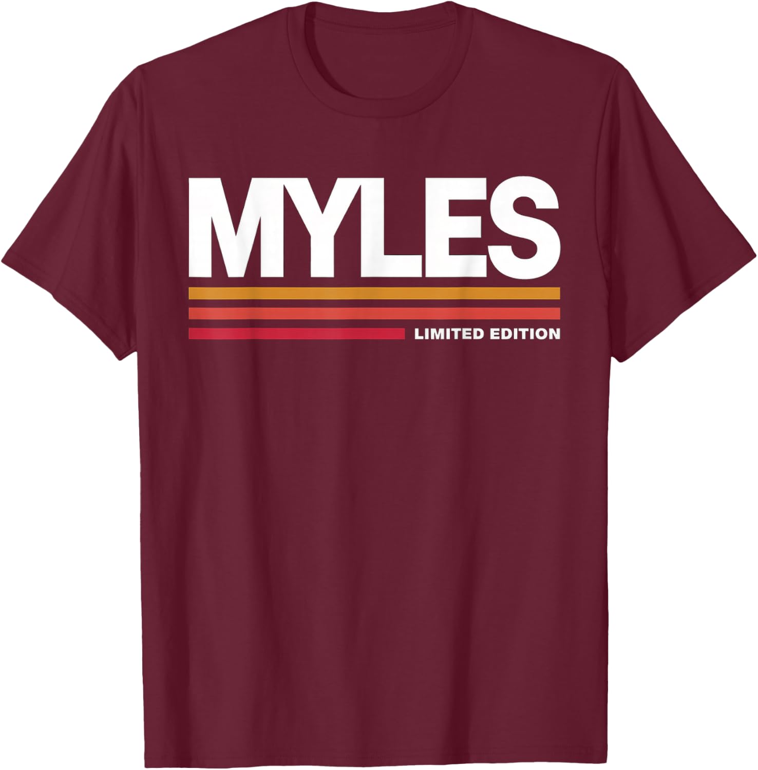 Myles Limited Edition Vintage Custom Name Husband Grandpa T-Shirt - T-Shirt | Maroon