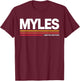 Myles Limited Edition Vintage Custom Name Husband Grandpa T-Shirt - T-Shirt | Maroon