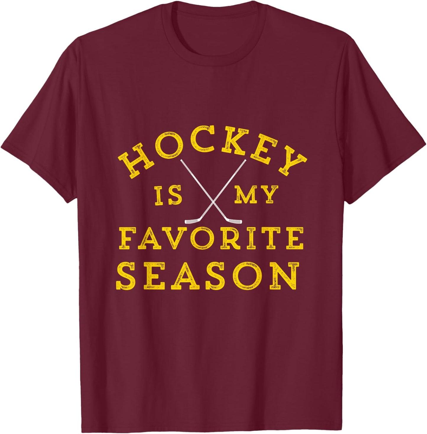 Hockey Is My Favorite Season Pittsburgh Gold Black Gift T-Shirt - T-Shirt | Maroon
