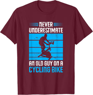 Spinning Class Never underestimate a guy Spin Class Gym T-Shirt - T-Shirt | Maroon