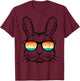Easter Bunny Face Sunglasses Retro Rabbit Men Boy Kids Youth T-Shirt - T-Shirt | Maroon