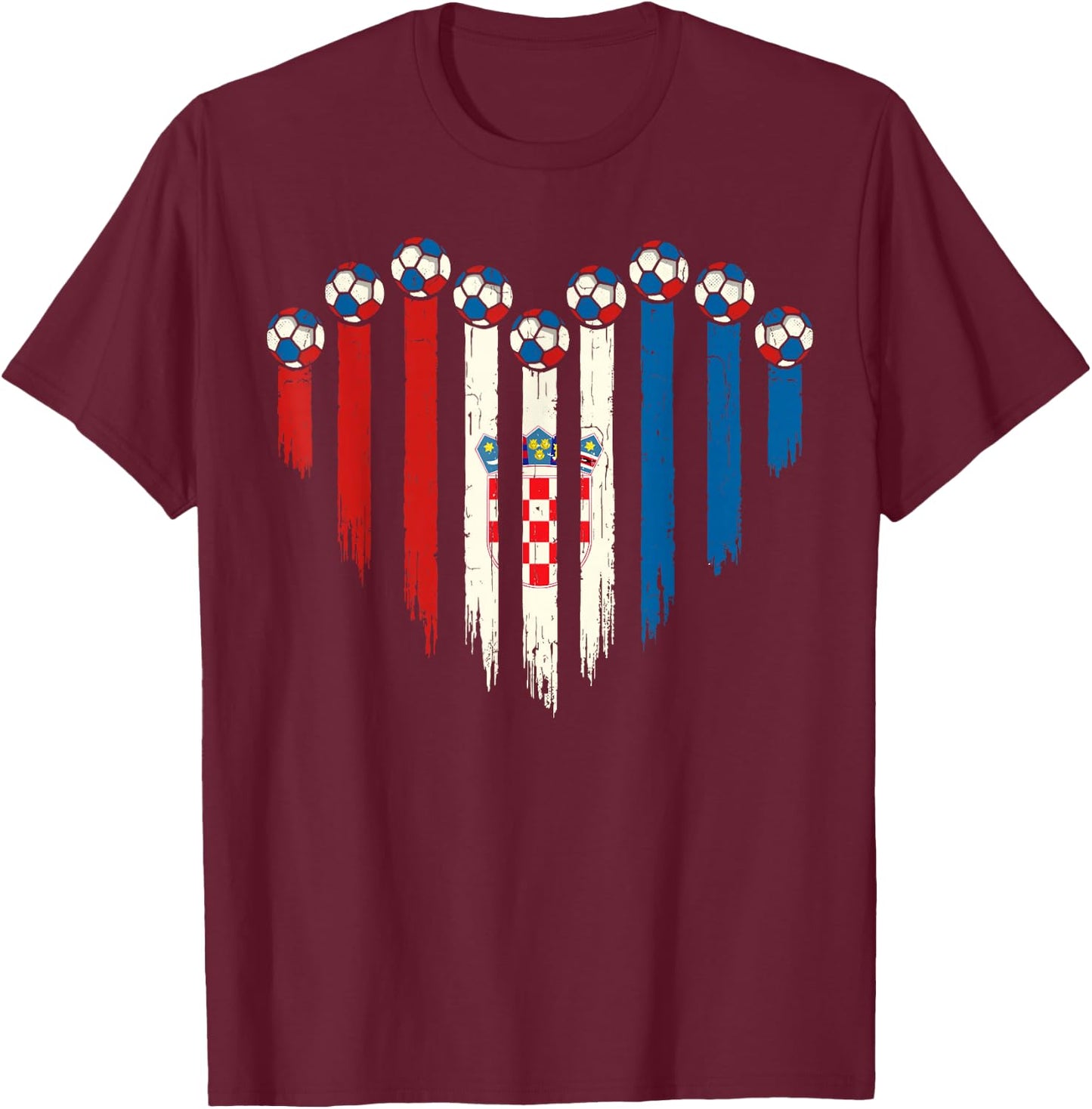 Croatian Flag Novelty Croatia T-Shirt - T-Shirt | Maroon